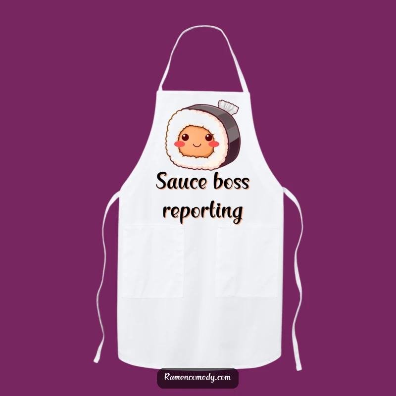 Funny Bashful Sushi Roll Apron: Cute Japanese Food Cooking Apron