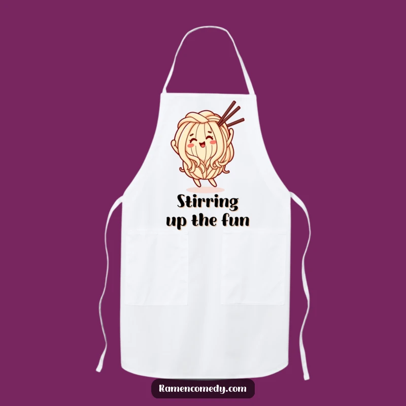Funny Happy Udon Noodle Apron: Kitchen Dancing Character Funny Gift