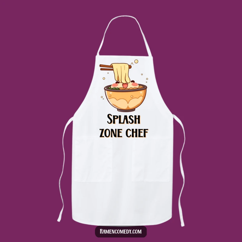 Funny Ramen Broth Splash Apron - Kitchen Fun & Surprise Gift