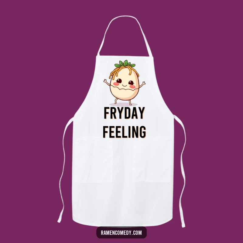 Funny Ramen Egg Apron: Happy Kicking Chef Wear, Humorous Gift