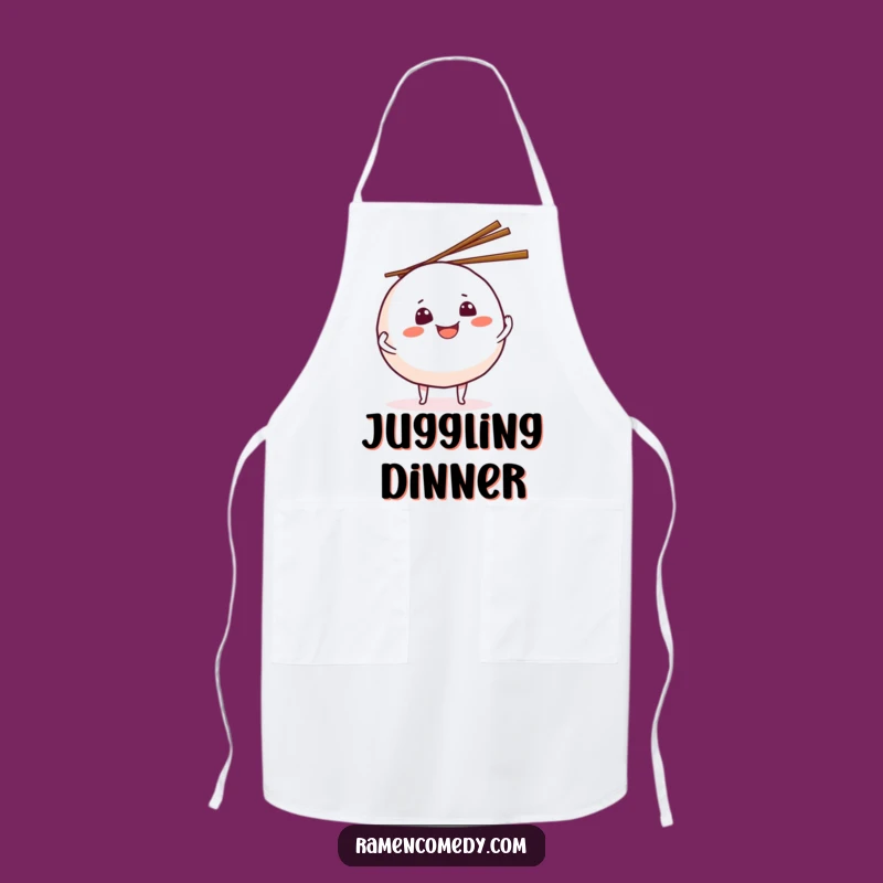 Funny Onigiri Juggling Chopsticks Apron - Chef's Hilarious Kitchen Companion