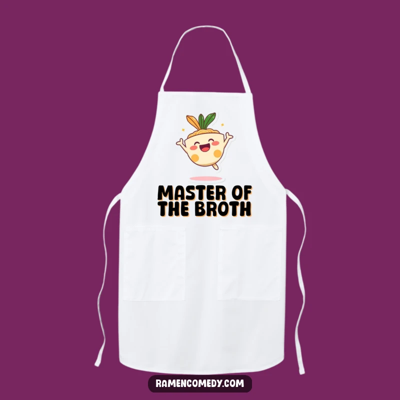 Funny Happy Ramen Bowl Jumping Apron - Joyful Kitchen Wear