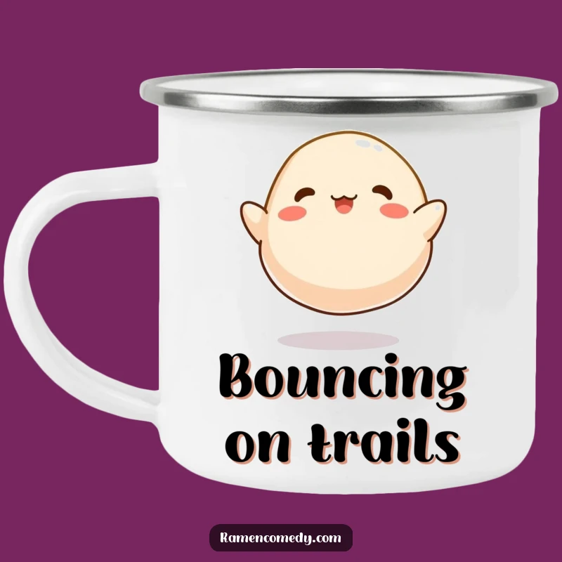 Funny Dumpling Bounce Camping Mug - Durable Happy Drinkware, Perfect Outdoor Gift!