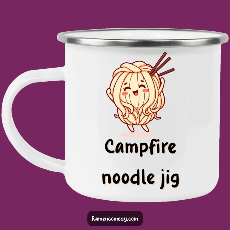 Funny Happy Udon Noodle Camping Mug: Durable Dancing Character Funny Gift