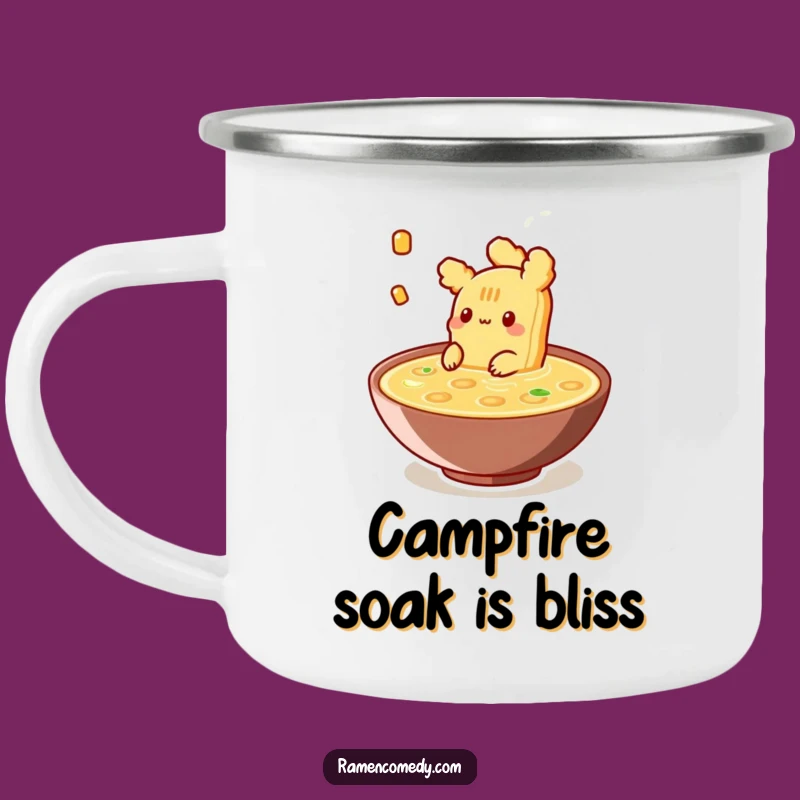 Funny Tempura Broth Camping Mug: Relaxing Adventure with Hilarious Food Character
