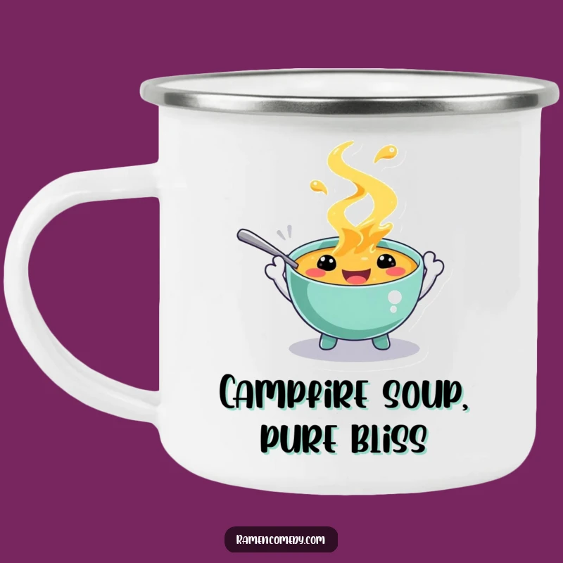 Funny Soup Character Camping Mug: Your Playful Outdoor Companion