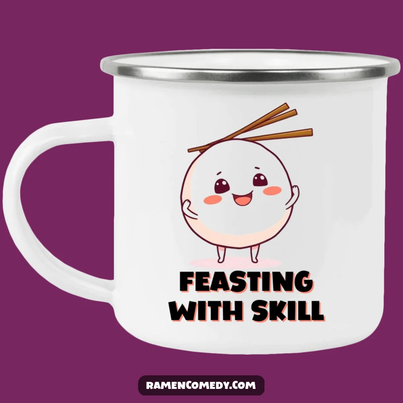 Durable Funny Onigiri Juggling Camping Mug - Humorous Outdoor Dining Essential