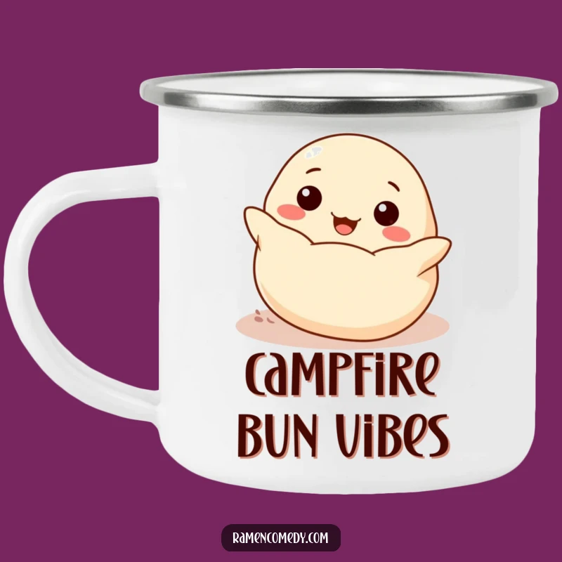 Funny Cheerful Dumpling Rolling Camping Mug - Delightful Outdoor Cup