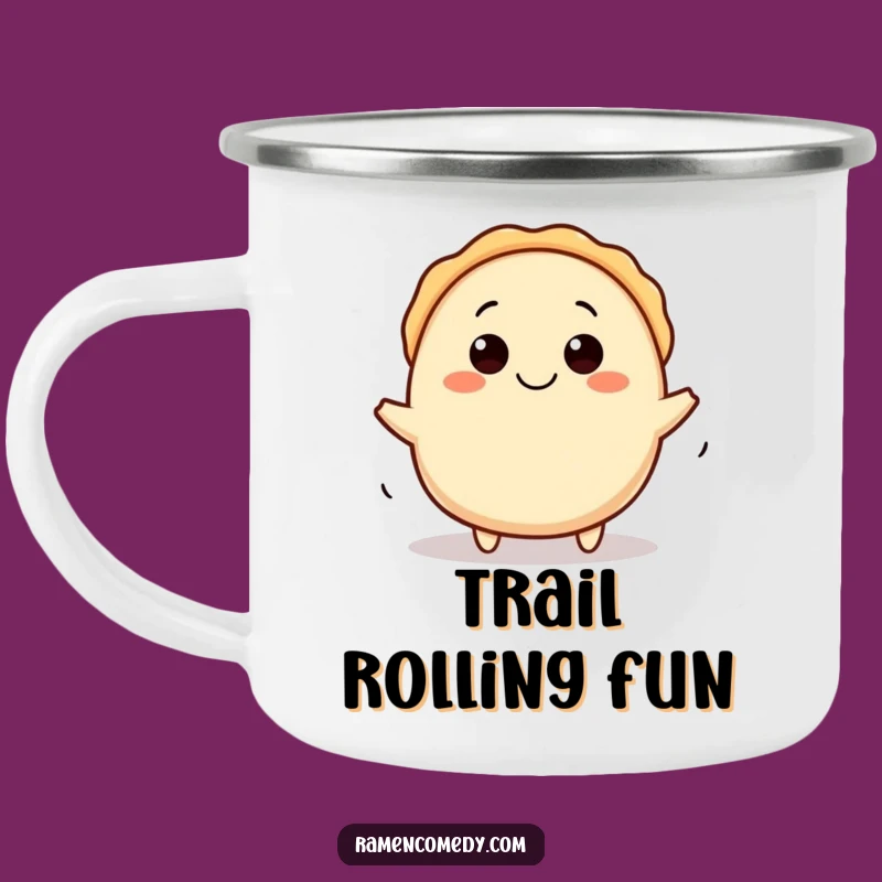 Funny Gyoza Camping Mug: Rolling Adventures - Outdoor Foodie Gift!
