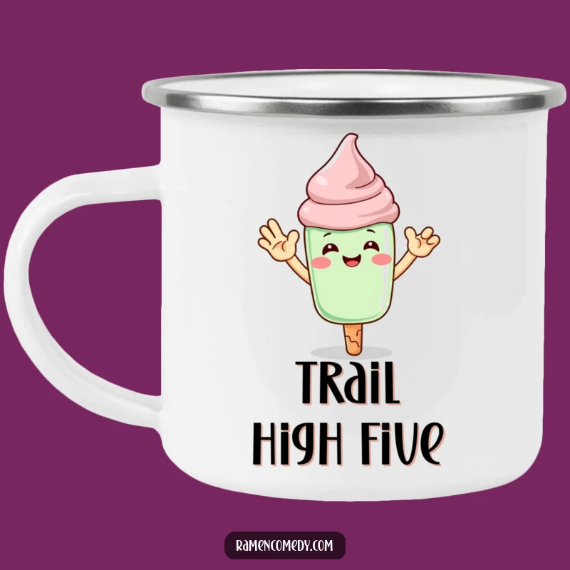 Funny Matcha Ice Cream High-Five Camping Mug: Outdoor Fun