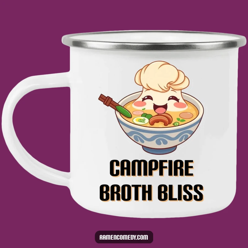 Funny Ramen Broth Camping Mug: Warm Outdoor Soup Companion