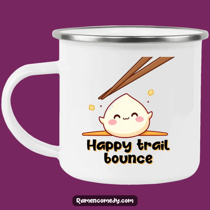 Adventure Funny Mochi Bounce Camping Mug: Outdoor Japanese Treat Fun