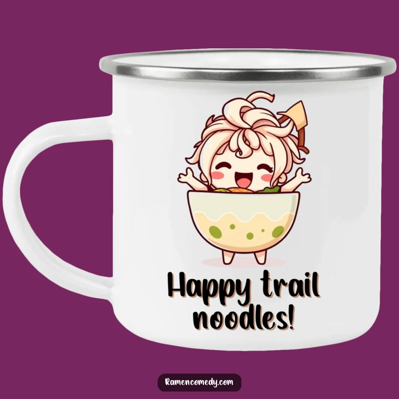 Funny Ramen Dance Camping Mug: Happy Noodle's Outdoor Fun, Perfect Funny Gift