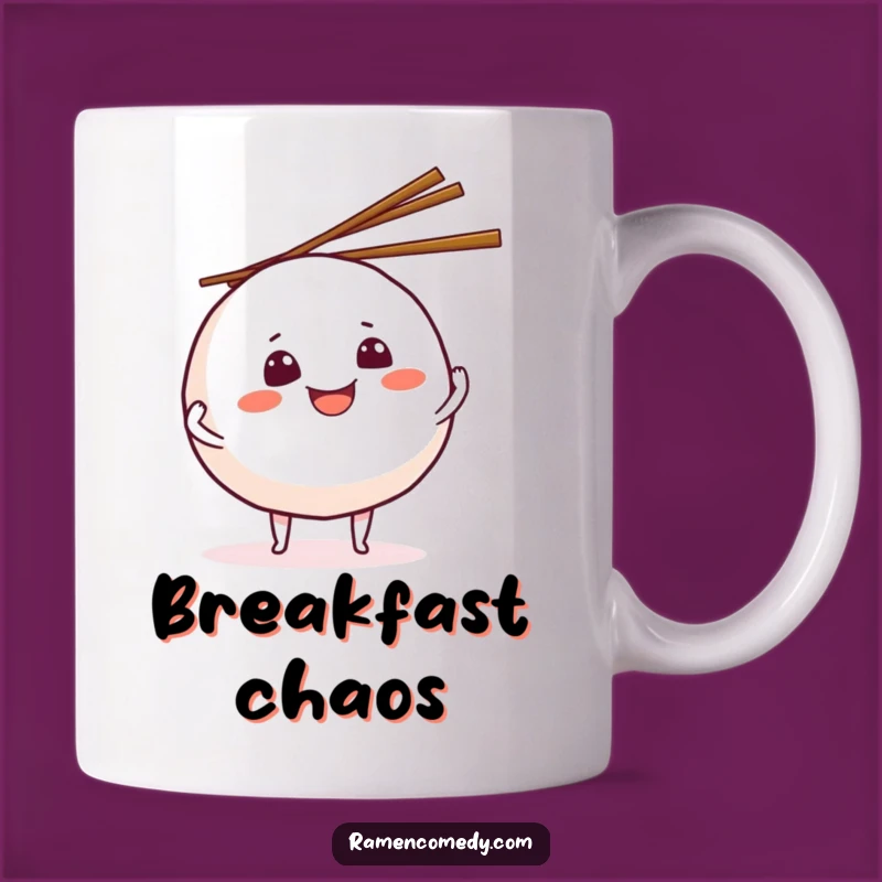 Funny Onigiri Juggling Chopsticks Mug - Hilarious Asian Food Gift for Foodies