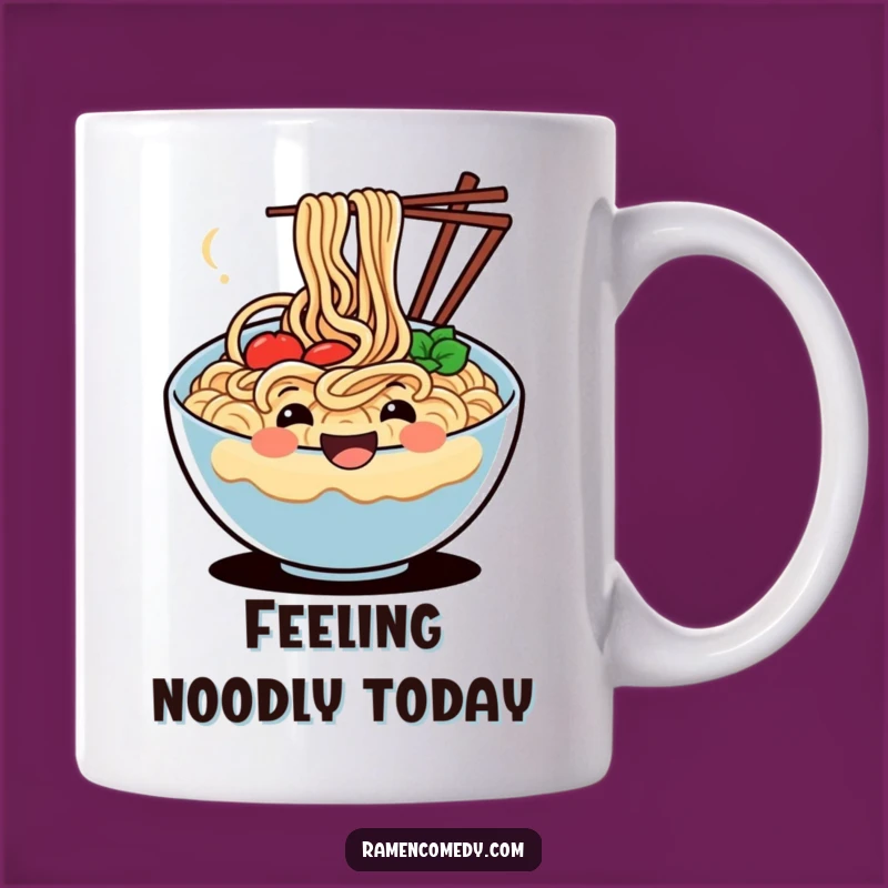 Funny Happy Noodle Bowl Mug: A Joyful Wiggle for Your Morning Brew, Perfect Gift