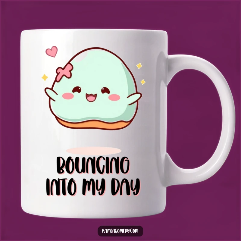 Funny Mochi Mug: Bouncing with Glee, Adorable Dessert Character Funny Gift for Sweet Lovers