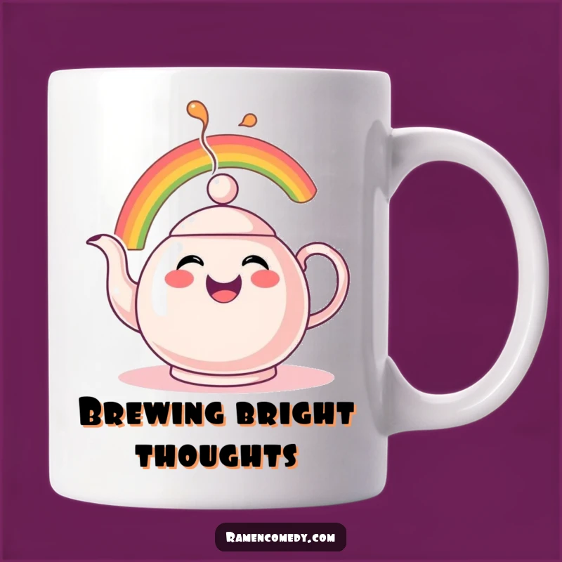Funny Rainbow Tea Mug: Whimsical Teapot Spouting Color Gift