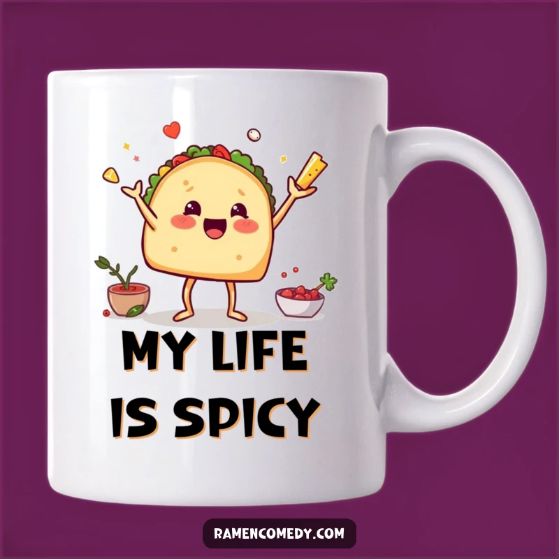 Funny Taco Juggling Ingredients Mug - Hilarious Mexican Foodie Gift