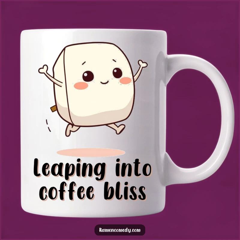 Funny Jumping Onigiri Mug - Smiling Rice Ball Gift for Foodies