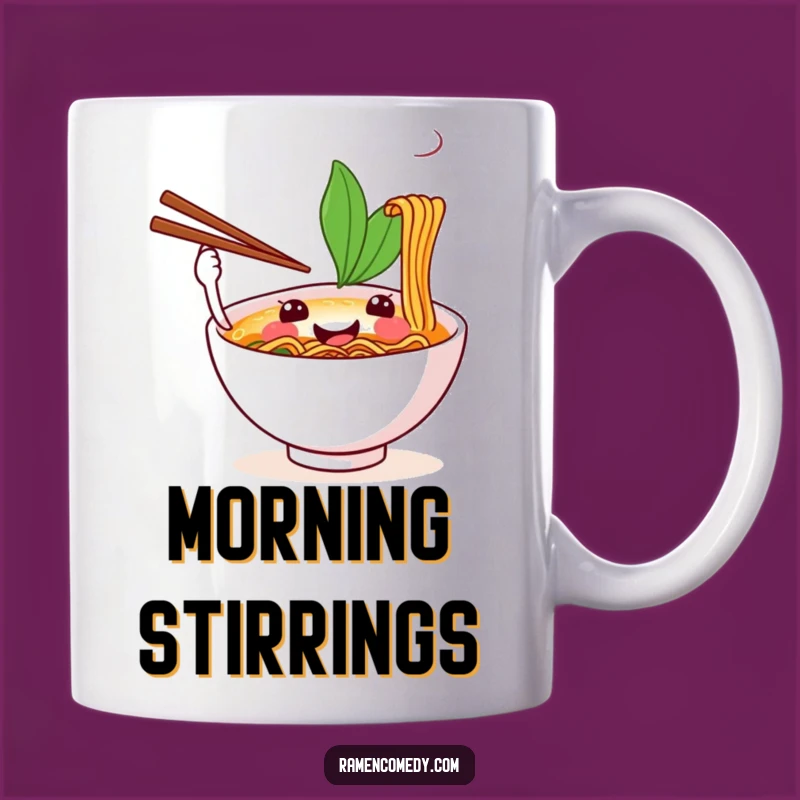 Funny Ramen Juggling Mug: Happy Bowl's Chopstick Skill, Perfect Gift