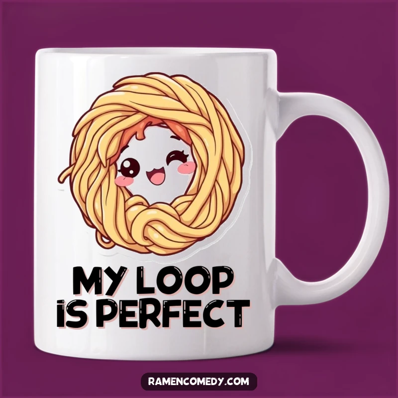 Funny Ramen Loop Mug - Whimsical Noodle Art - Hilarious Foodie Gift for Ramen Lovers