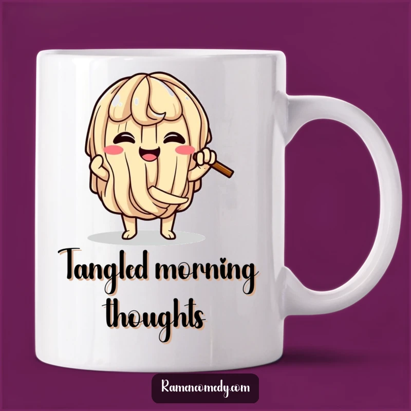Funny Ramen Knot Mug: Comedic Noodle Gift for Food Lovers
