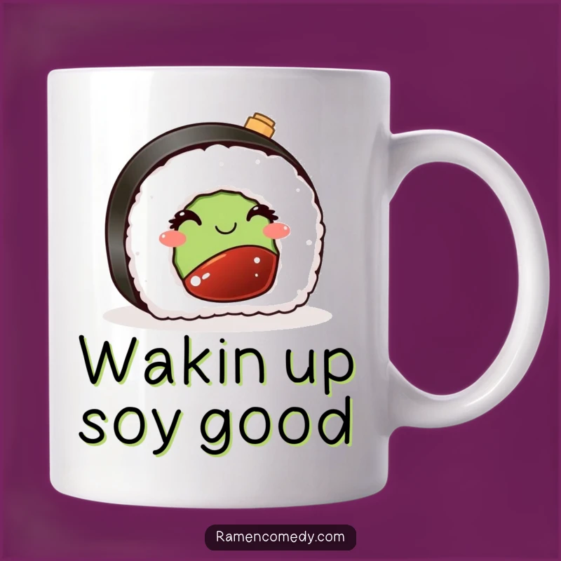 Funny Sushi Wink Mug: Playful Nigiri & Soy Sauce Gift