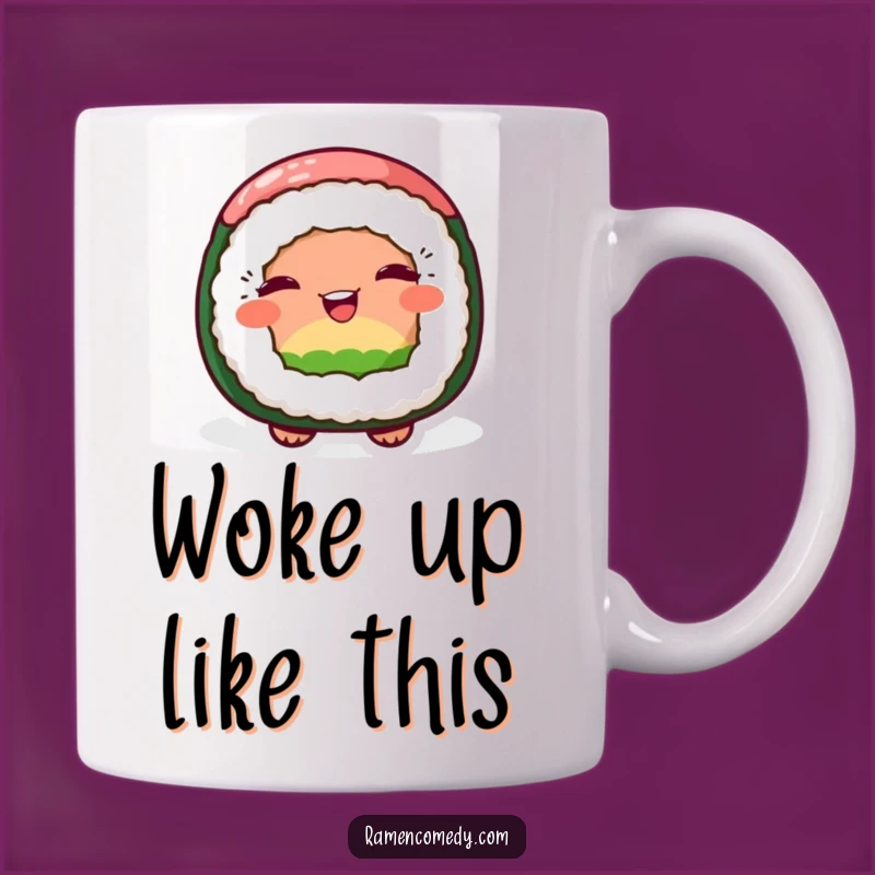 Funny Sushi Wink Mug: Cheerful Roll's Playful Surprise, Perfect Gift