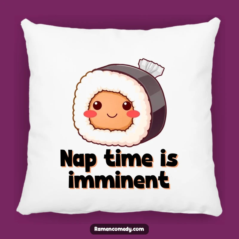 Funny Bashful Sushi Roll Pillow: Cute Japanese Food Accent Pillow
