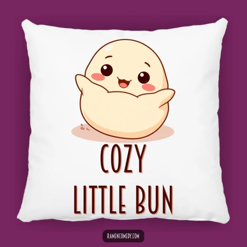 Funny Cheerful Dumpling Rolling Pillow - Cozy Foodie Accent