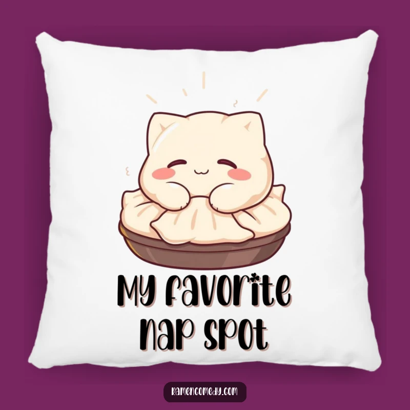 Funny Gyoza Pillow: Cozy Comfort with a Napping Character, a Huggable Funny Gift