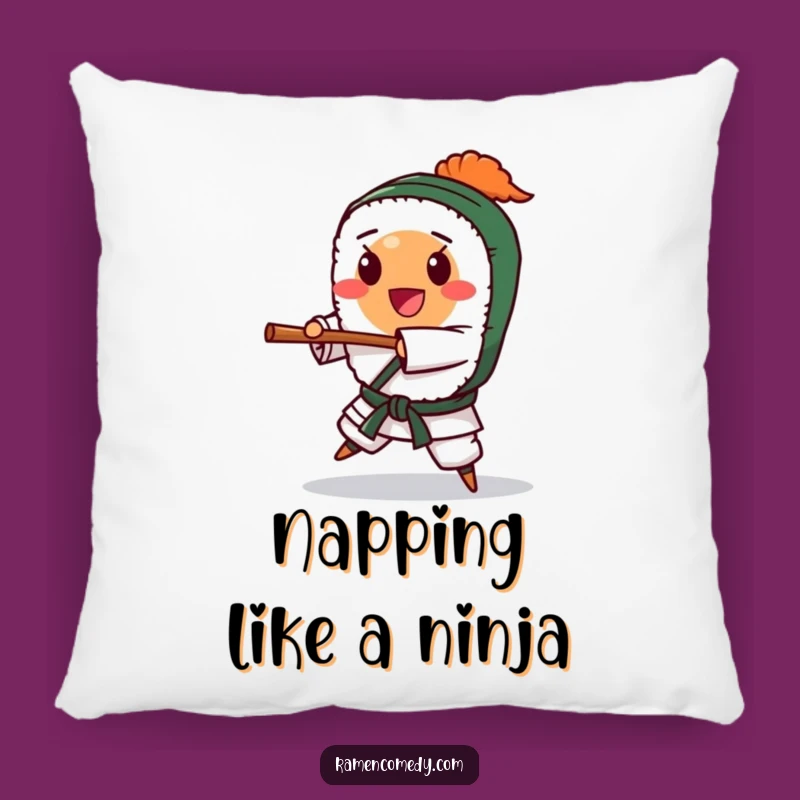 Funny Happy Sushi Karate Chop Pillow - Cozy Funny Gift for Foodies