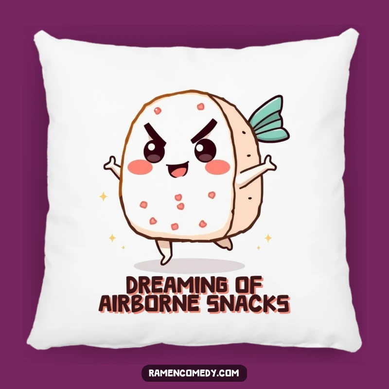 Funny Onigiri Kicking Fish Cake Pillow - Cozy Comfort & Laughs Gift