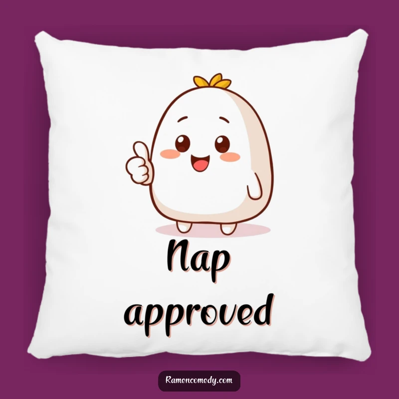 Funny Onigiri Thumbs Up Pillow - Cozy Rice Ball Cushion - Whimsical Foodie Funny Gift