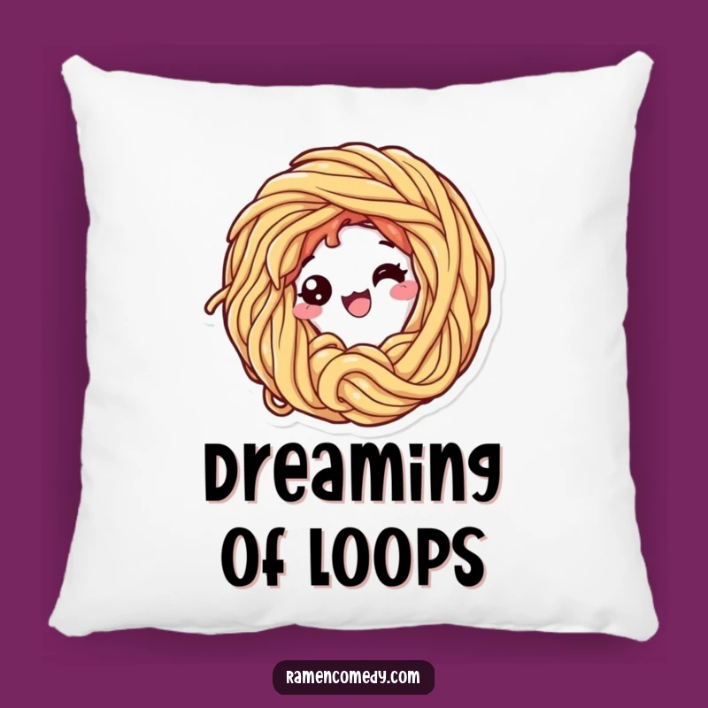 Funny Ramen Loop Pillow - Cozy Noodle Character Cushion - Whimsical Foodie Funny Gift