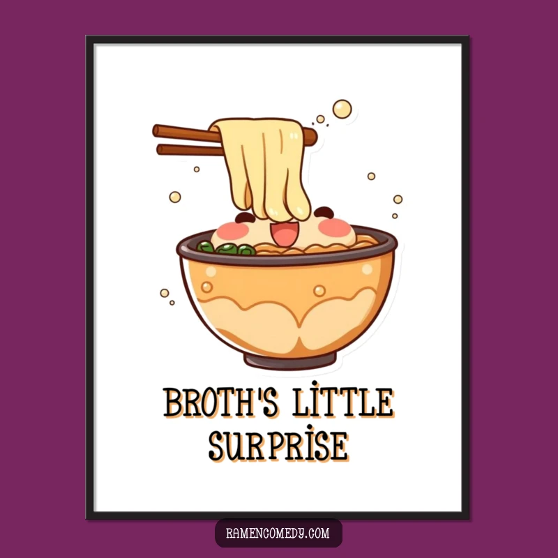 Funny Ramen Broth Splash Print - Bold Food Art for Your Walls