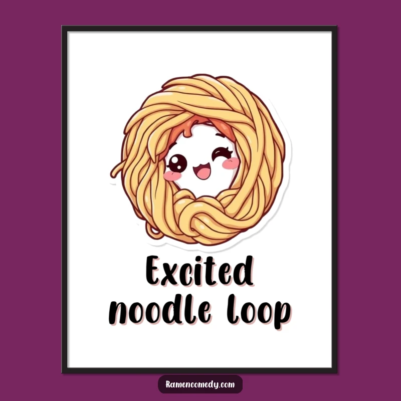 Funny Ramen Loop Digital Art - Whimsical Noodle Character - Instant Download Gift