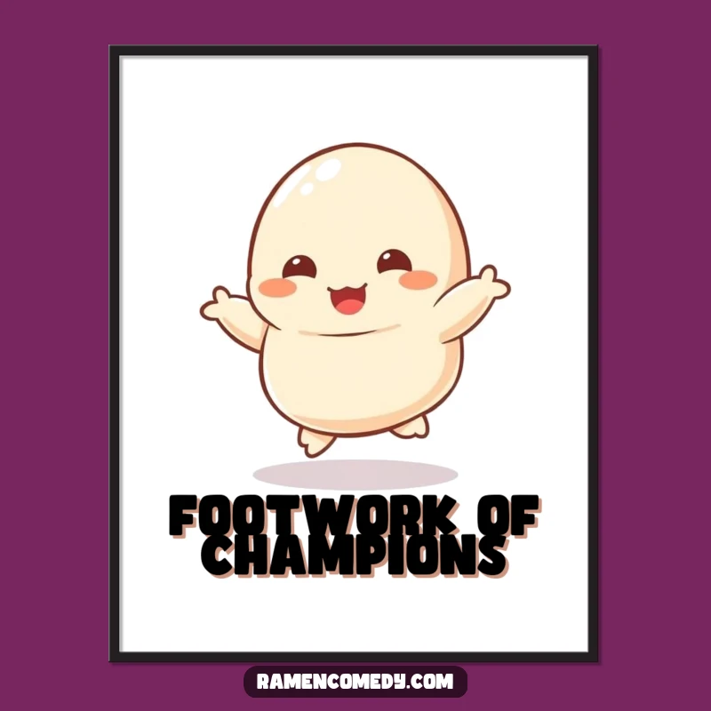 Funny Dumpling Dance Digital Print - Instant Joyful Kicking Character Art, Funny Gift