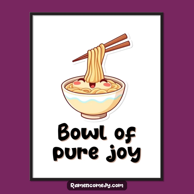 Funny Digital Art: Happy Ramen Bowl for Instant Cheer