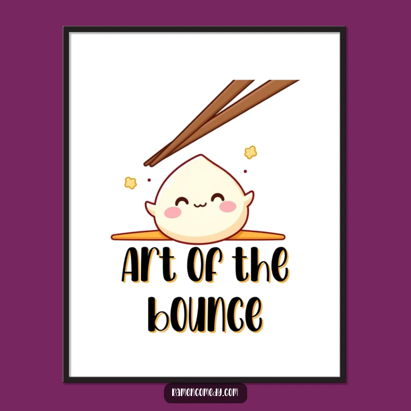 Funny Mochi Bounce Digital Art: Instant Joyful Japanese Dessert Download