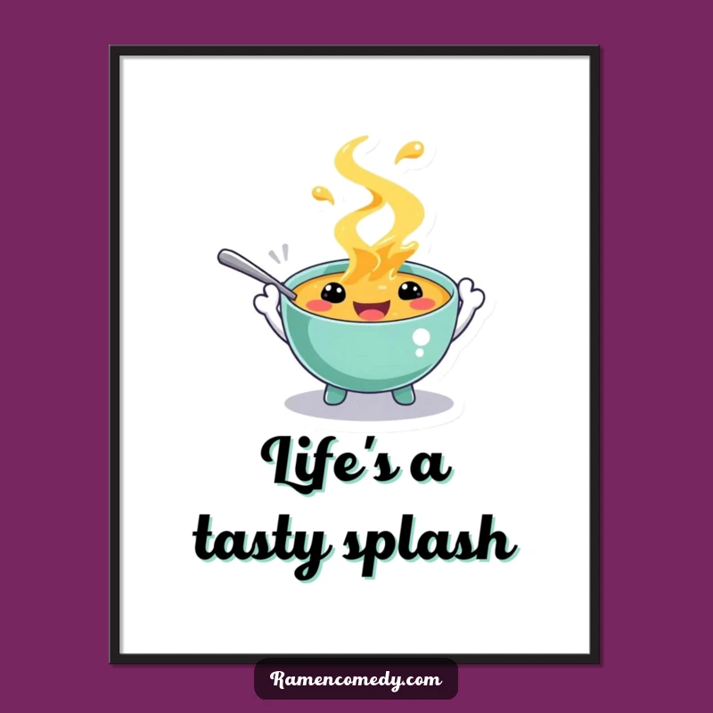 Funny Soup Character Digital Art Print: Instant Playful Wall Decor