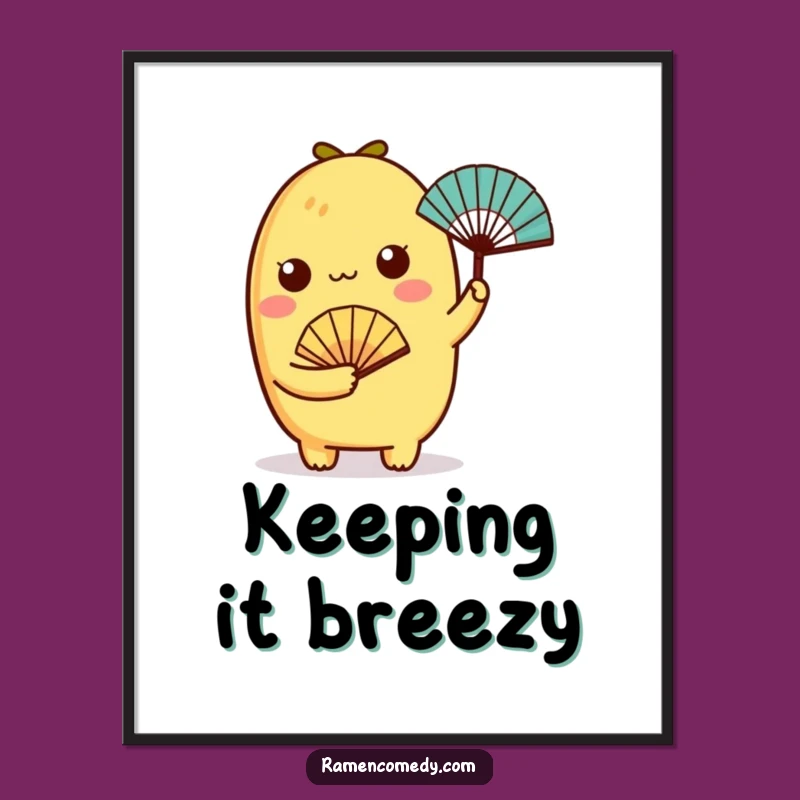 Funny Tamagoyaki Fan Digital Art Print - Charming Character Decor, Instant Gift!