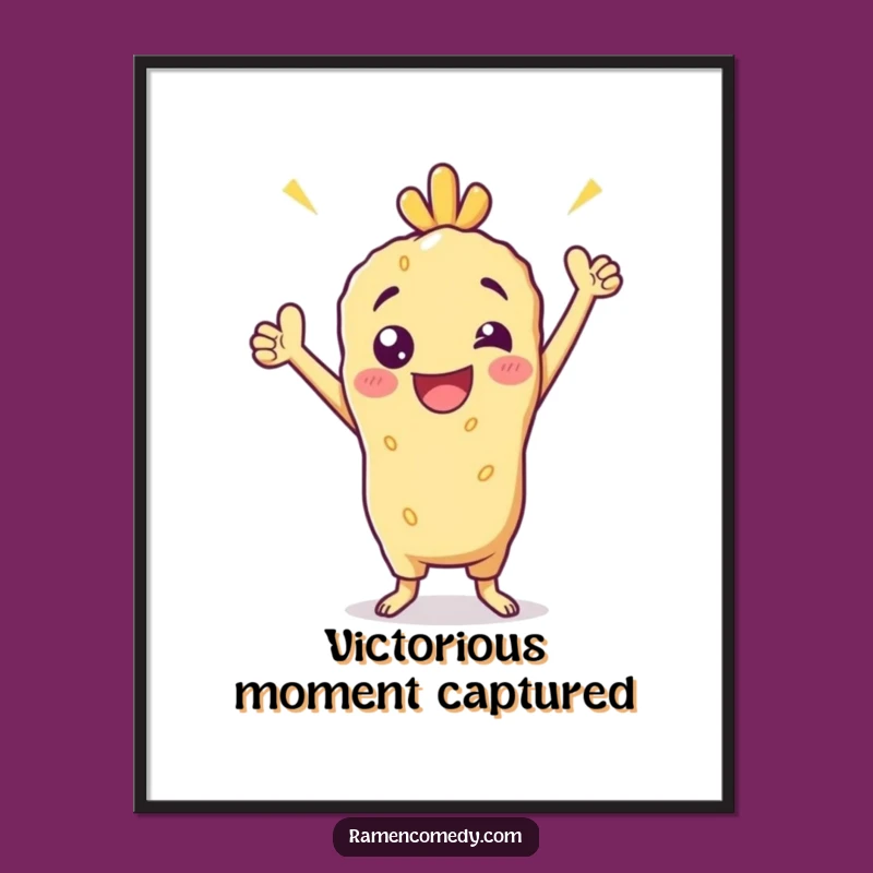 Funny Tempura Victory Digital Art: Instant Download for Champions!
