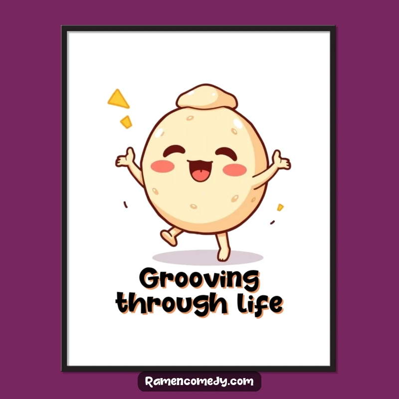 Funny Takoyaki Dance Digital Art: Instant Groovy Decor with Hilarious Food Character