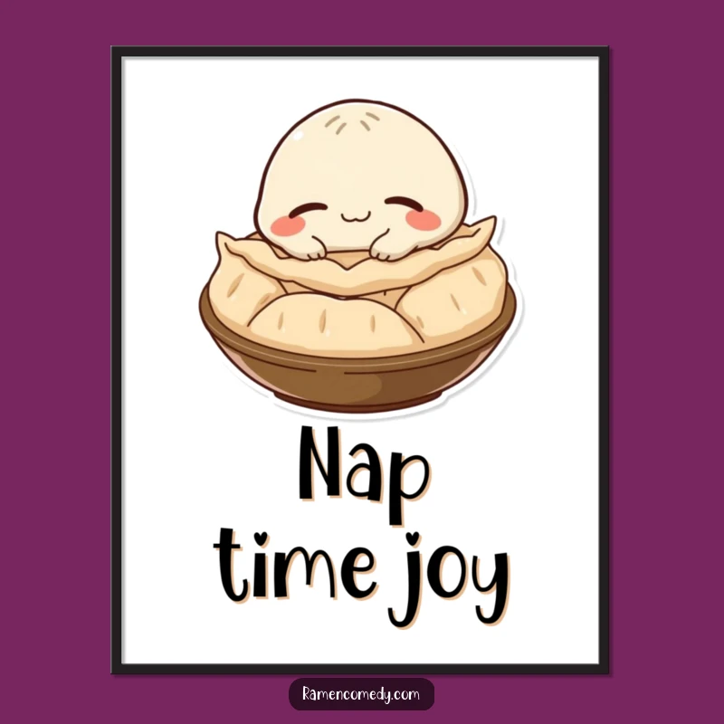 Funny Gyoza Nap Digital Print: Instant Cozy Decor