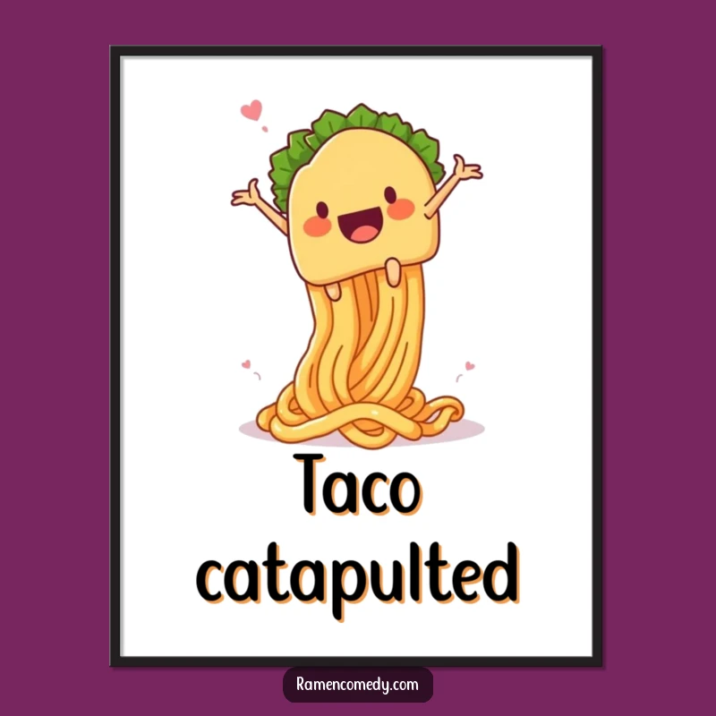 Funny Taco Noodle Launch Digital Art: Instant Absurd Feast Download!