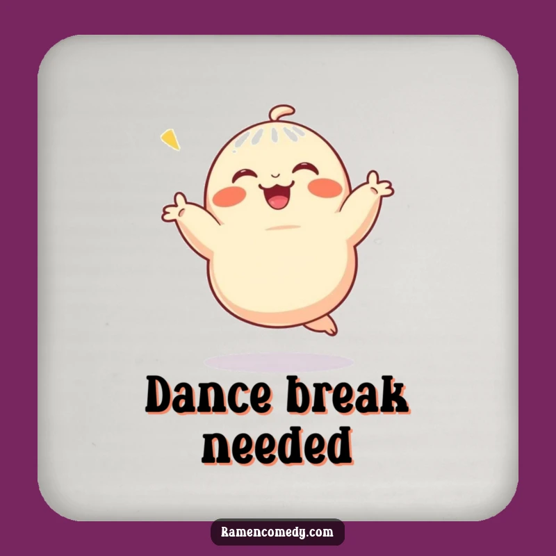 Funny Dumpling Dance Coaster Set: Protect Surfaces with Joyful Dumpling Humor!