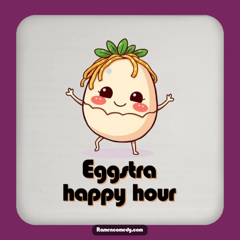 Funny Kicking Ramen Egg Coaster: Happy Egg Drink Accessory, Humorous Gift