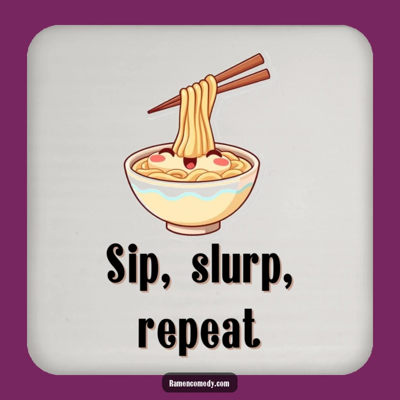 Funny Coaster Set: Happy Ramen Bowl Protection