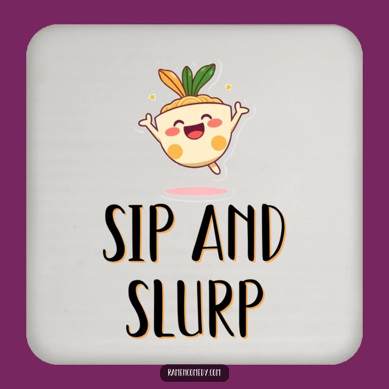 Funny Happy Ramen Bowl Jumping Coaster - Joyful Drink Doodad